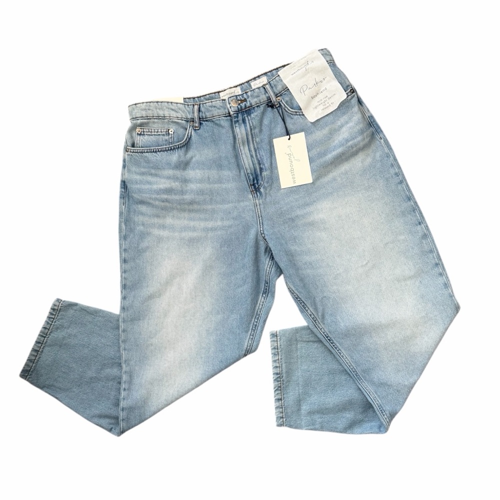 Westbound Parker Boyfriend Blue Jeans Mid Rise Light Wash NWT Cotton Y2K Sz 16R